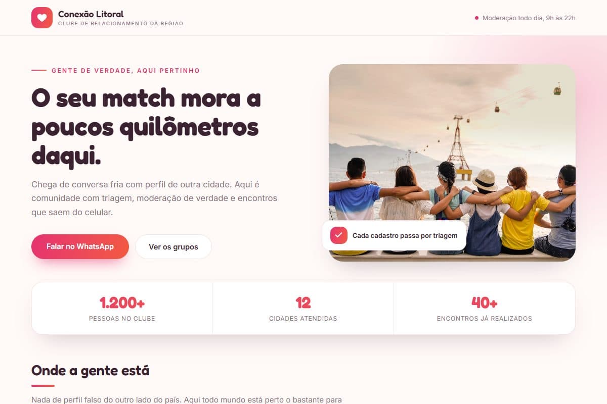 Prévia do template Clube de Relacionamento