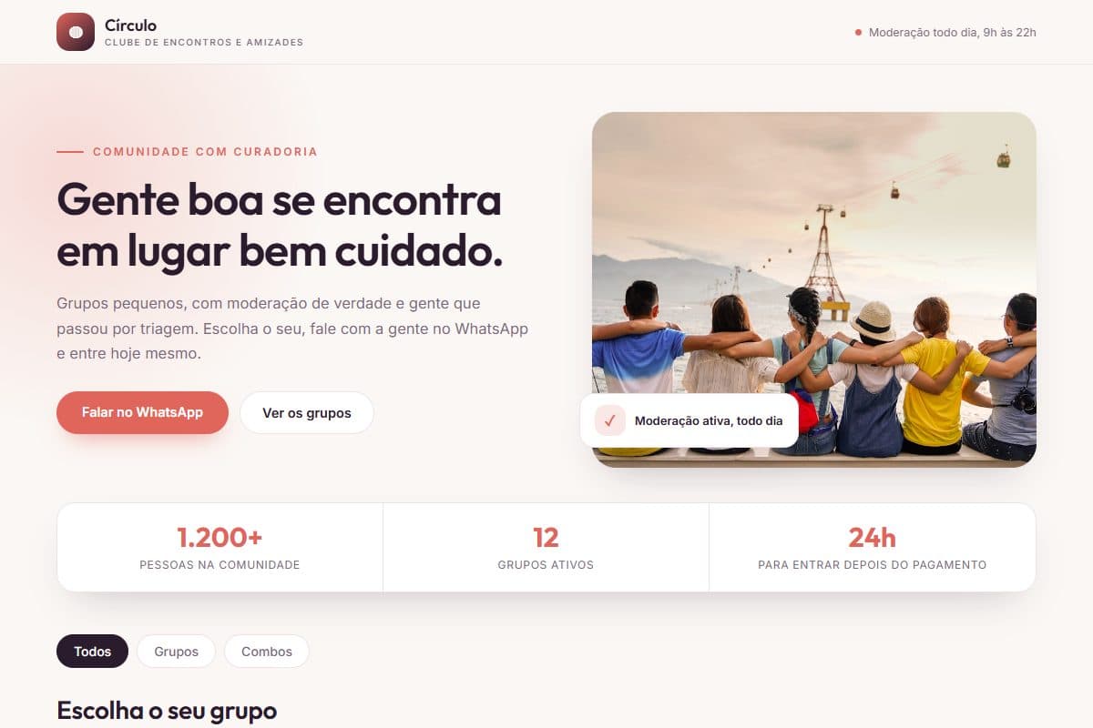 Prévia do template Comunidade