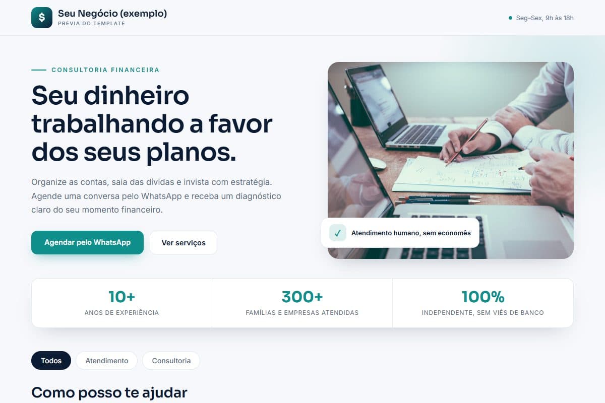 Prévia do template Consultoria